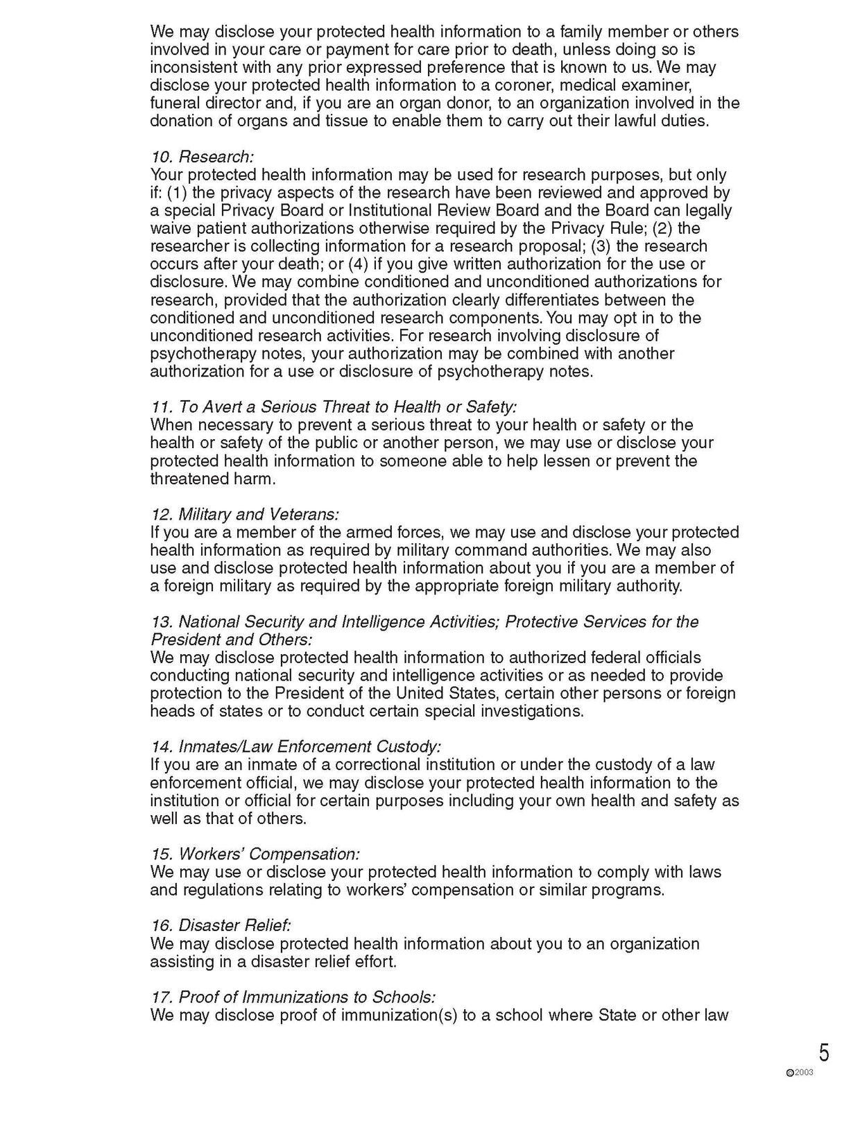 Notice of Privacy Practices English (250/Pack)