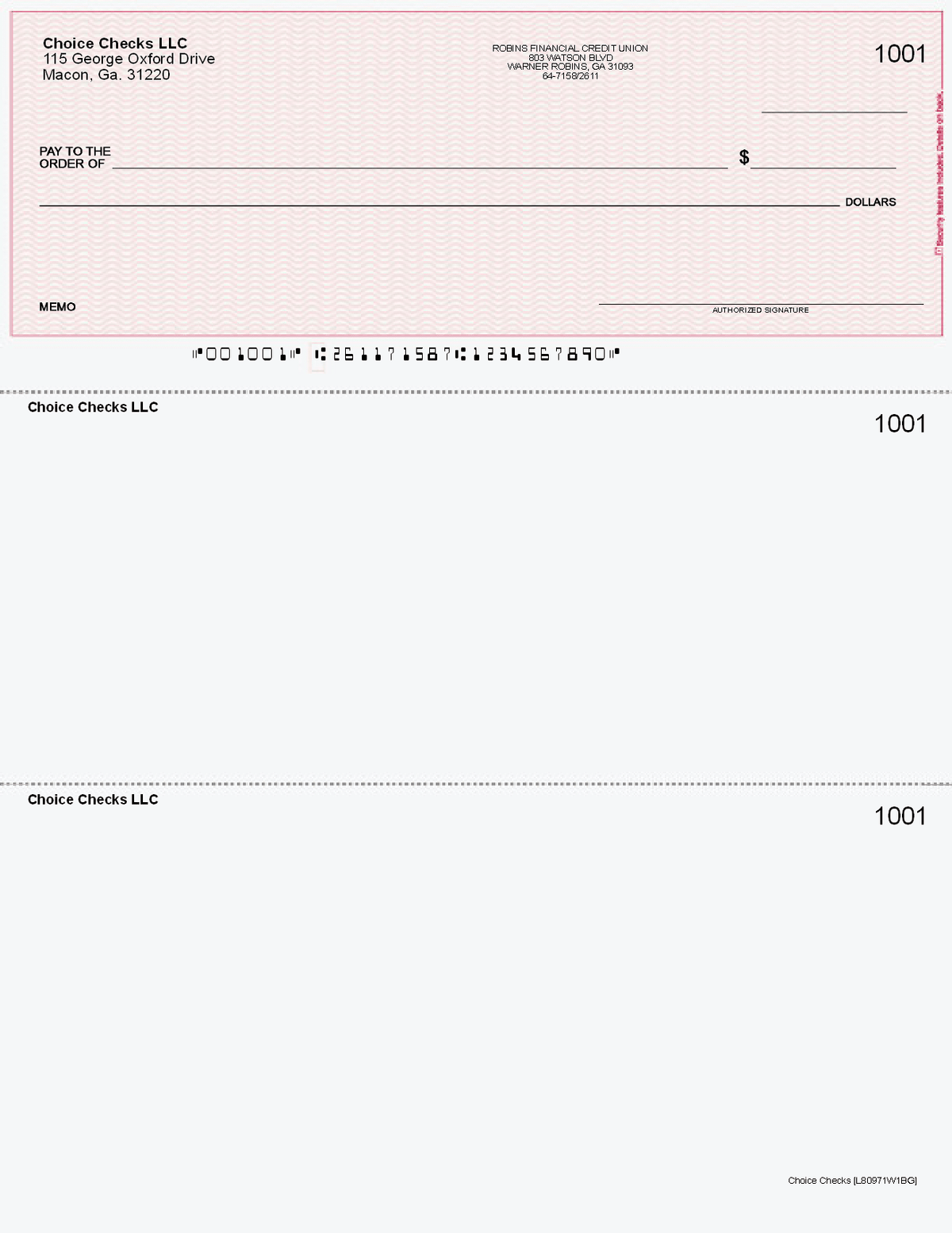 Wave Imprinted Business Checks on Top - Good Security - Wave Burgundy