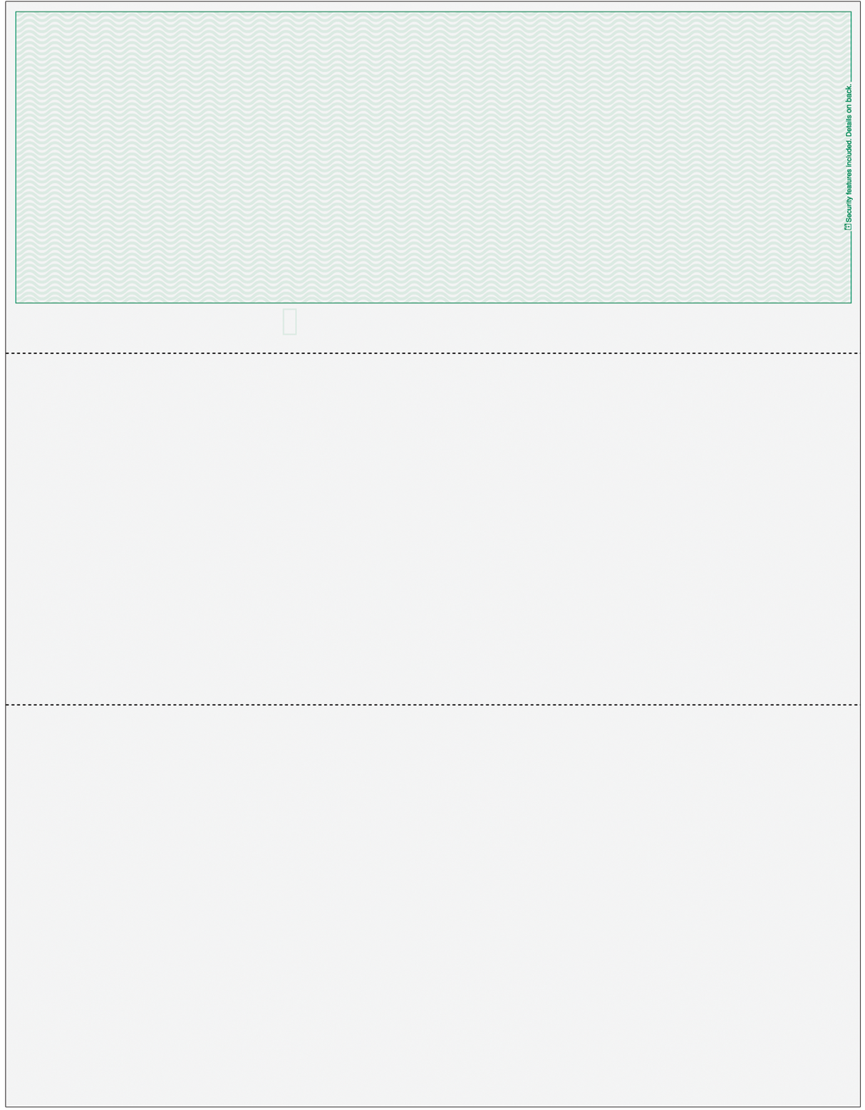 Wave Blank Business Checks on Top - Wave Green