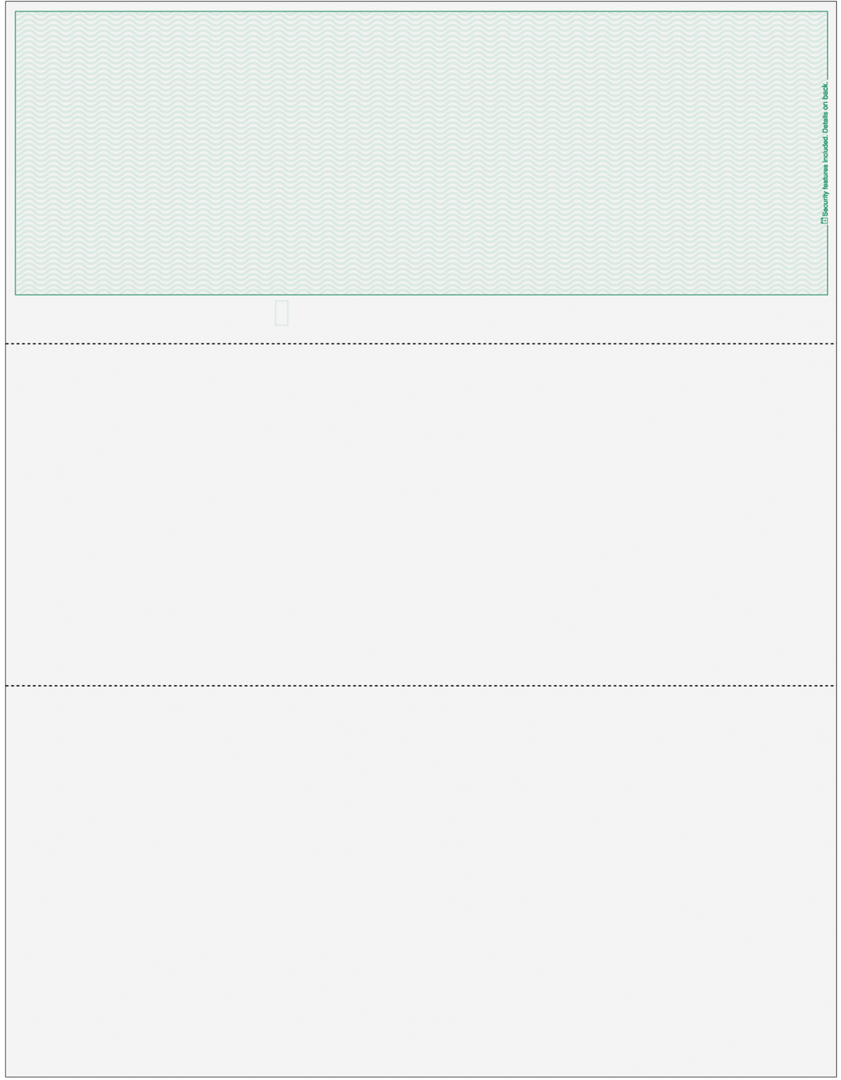 Wave Blank Business Checks on Top - Wave Green