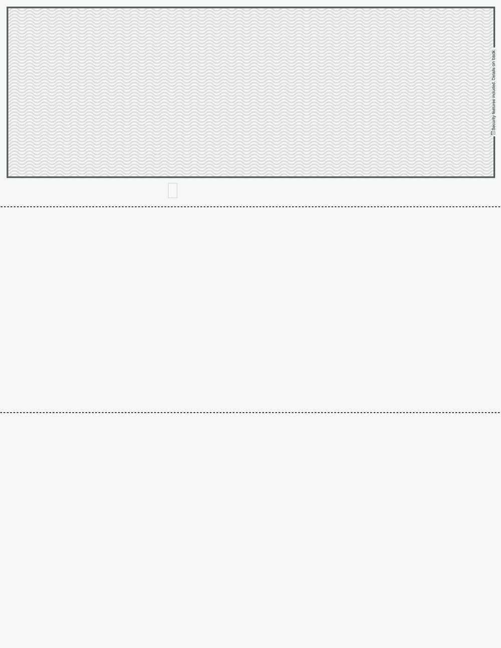 Wave Blank Business Checks on Top - Wave Gray