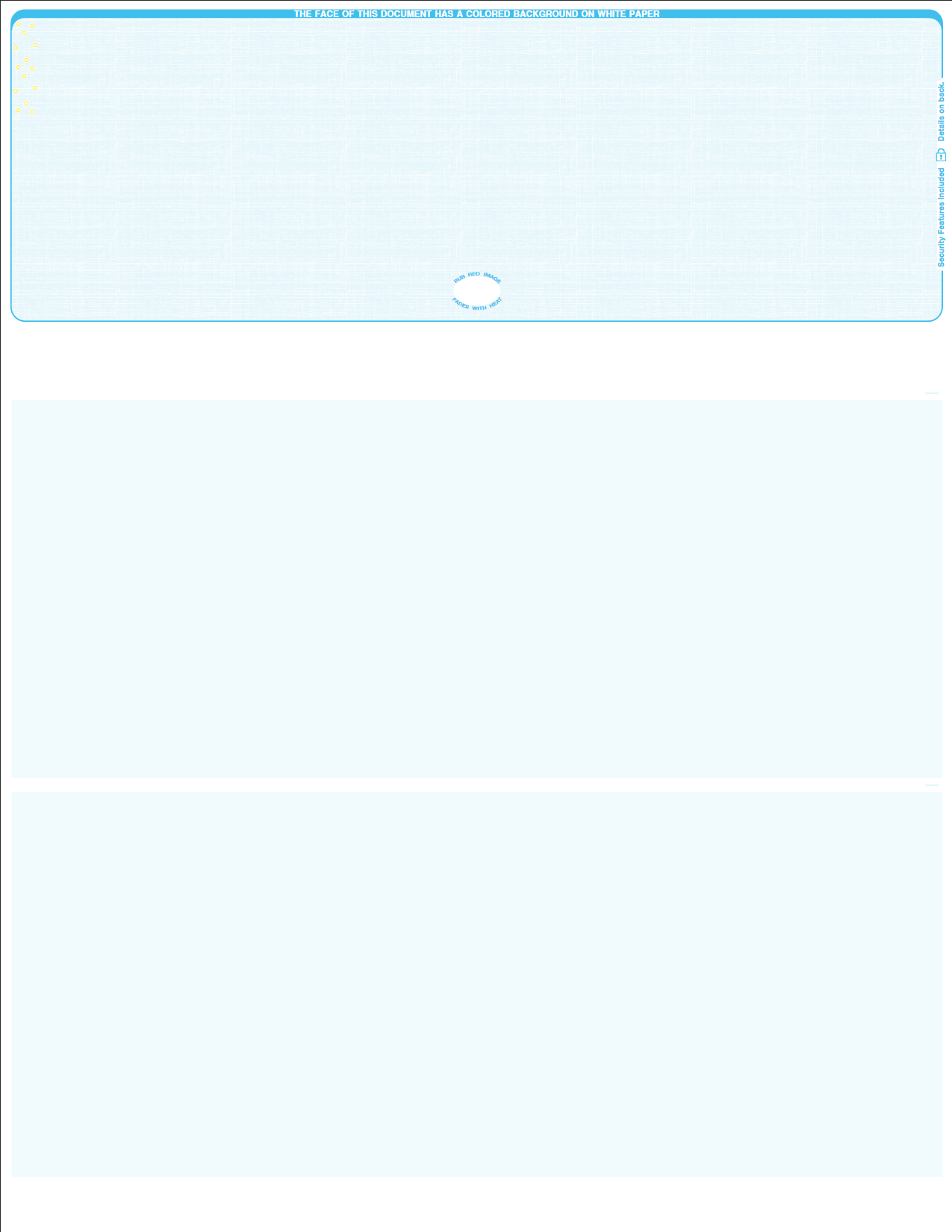 Linen Powder Blue Blank Business Checks on Top