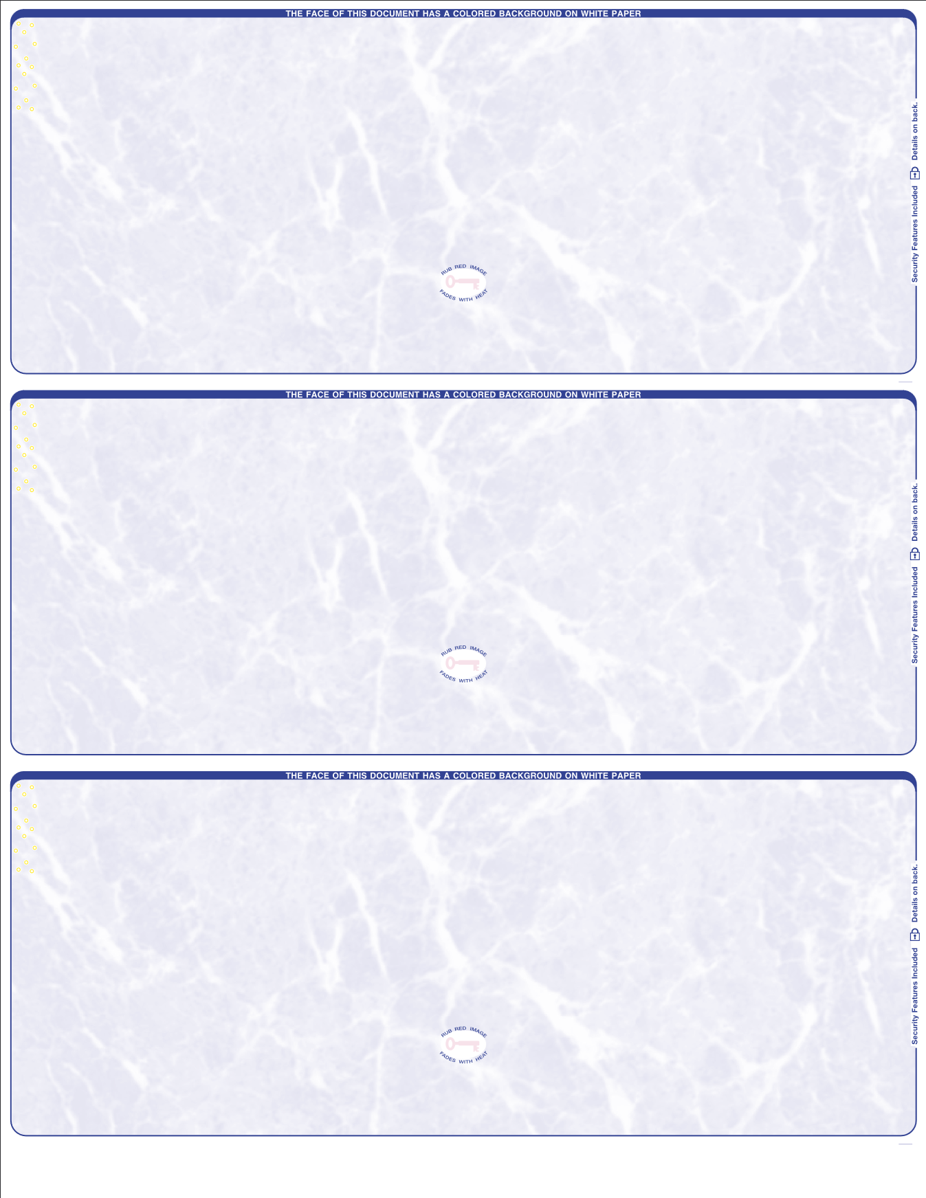 Marble Blue 3 up Blank Business Checks