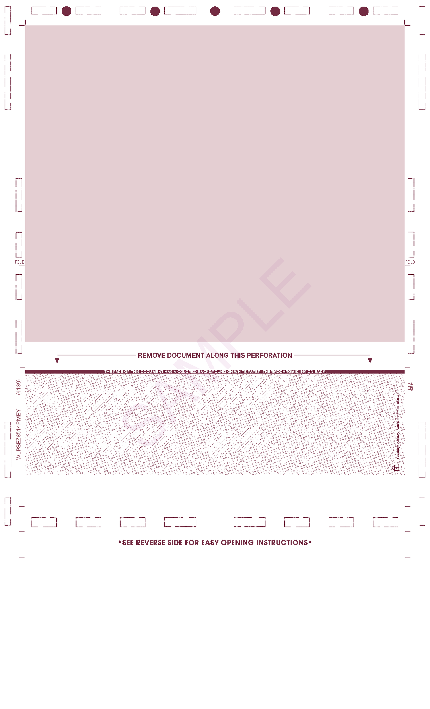 EZ-Fold 8 1/2" x 14" Burgundy Check - Choice Checks
