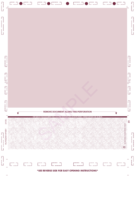 EZ-Fold 8 1/2" x 14" Burgundy Check - Choice Checks