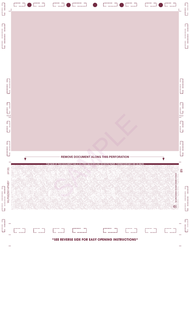 EZ-Fold 8 1/2" x 14" Burgundy Check - Choice Checks
