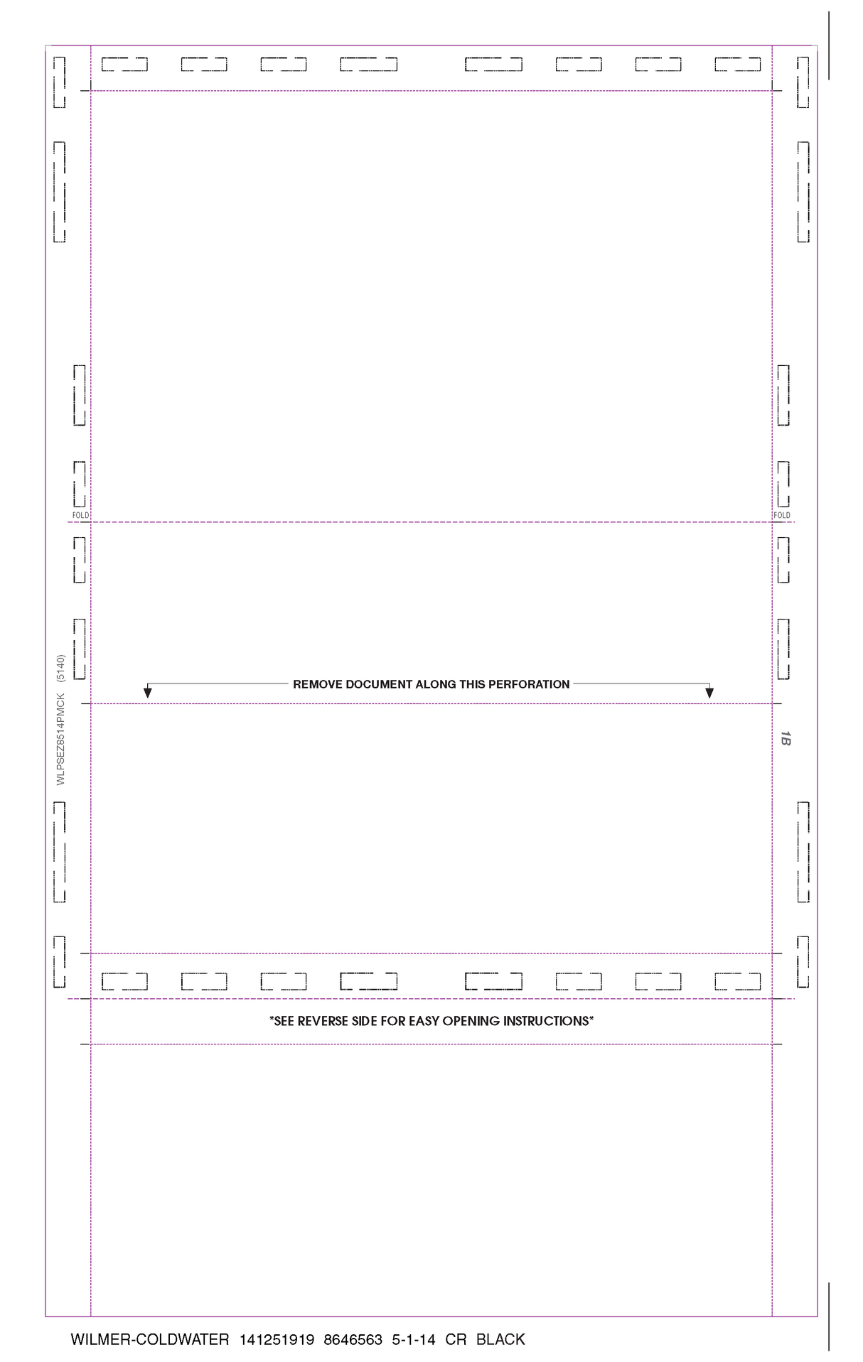 Blank Check Stock with Two Blockouts EZ-Fold Blank Pressure Seal Checks – 8½ × 14