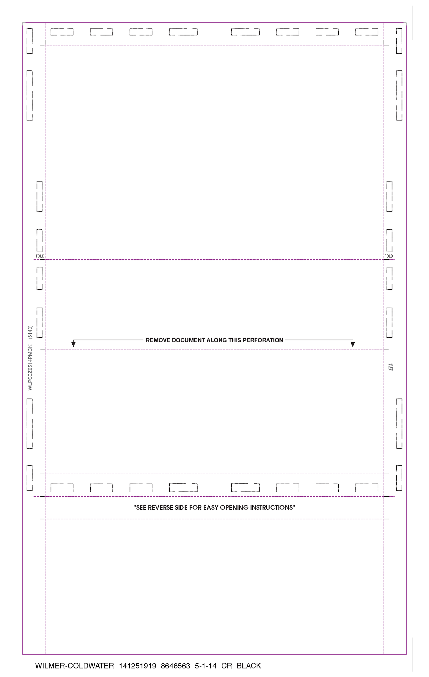 Check, Stock, Blank, Two Blockouts 28#, 8-1/2" x 14" Eccentric Z-Fold EZ-fold - Choice Checks