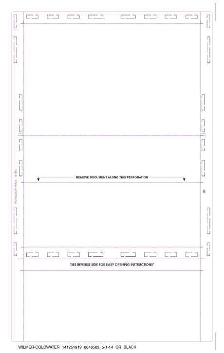 Check, Stock, Blank, Two Blockouts 28#, 8-1/2" x 14" Eccentric Z-Fold EZ-fold - Choice Checks