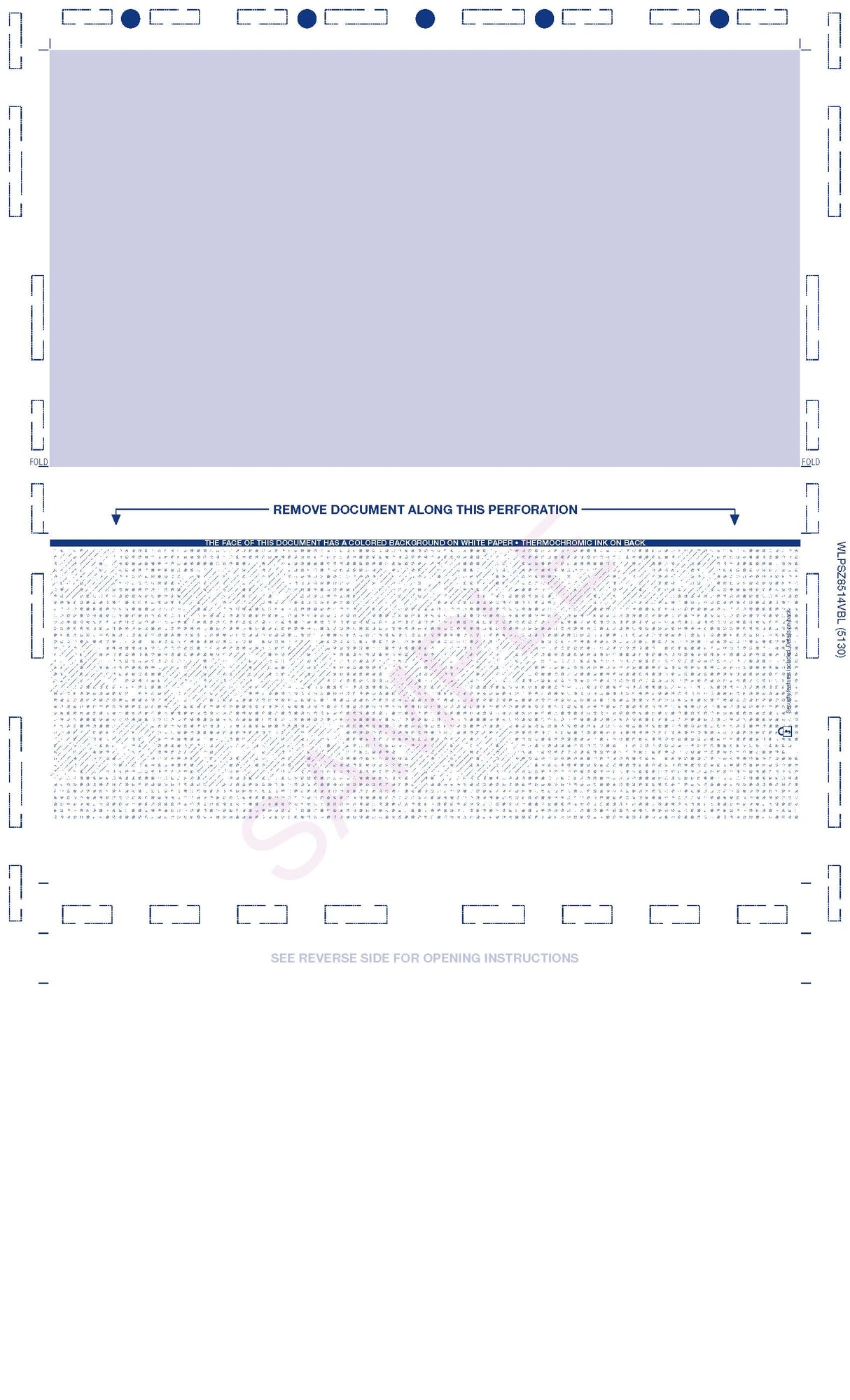 Void Pantograph Check – Blue 281 Z-Fold Blank Pressure Seal Checks – 8½ × 14