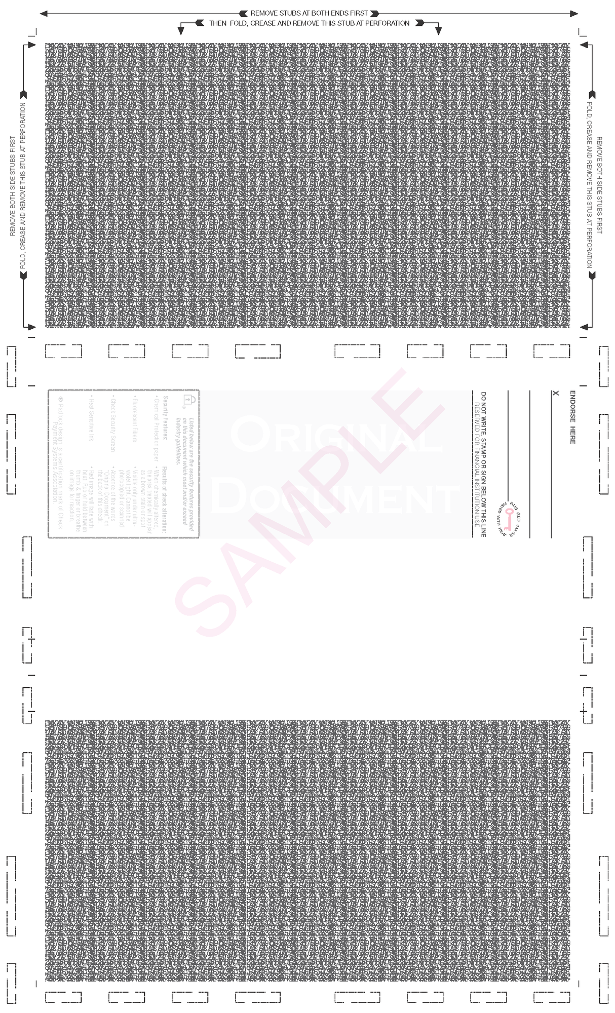 Z-Fold 8 1/2" x 14" Check Blue - Choice Checks