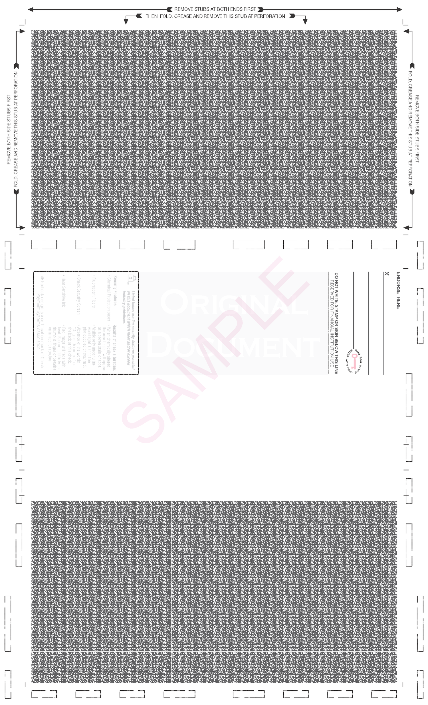 Z-Fold 8 1/2" x 14" Check Blue - Choice Checks