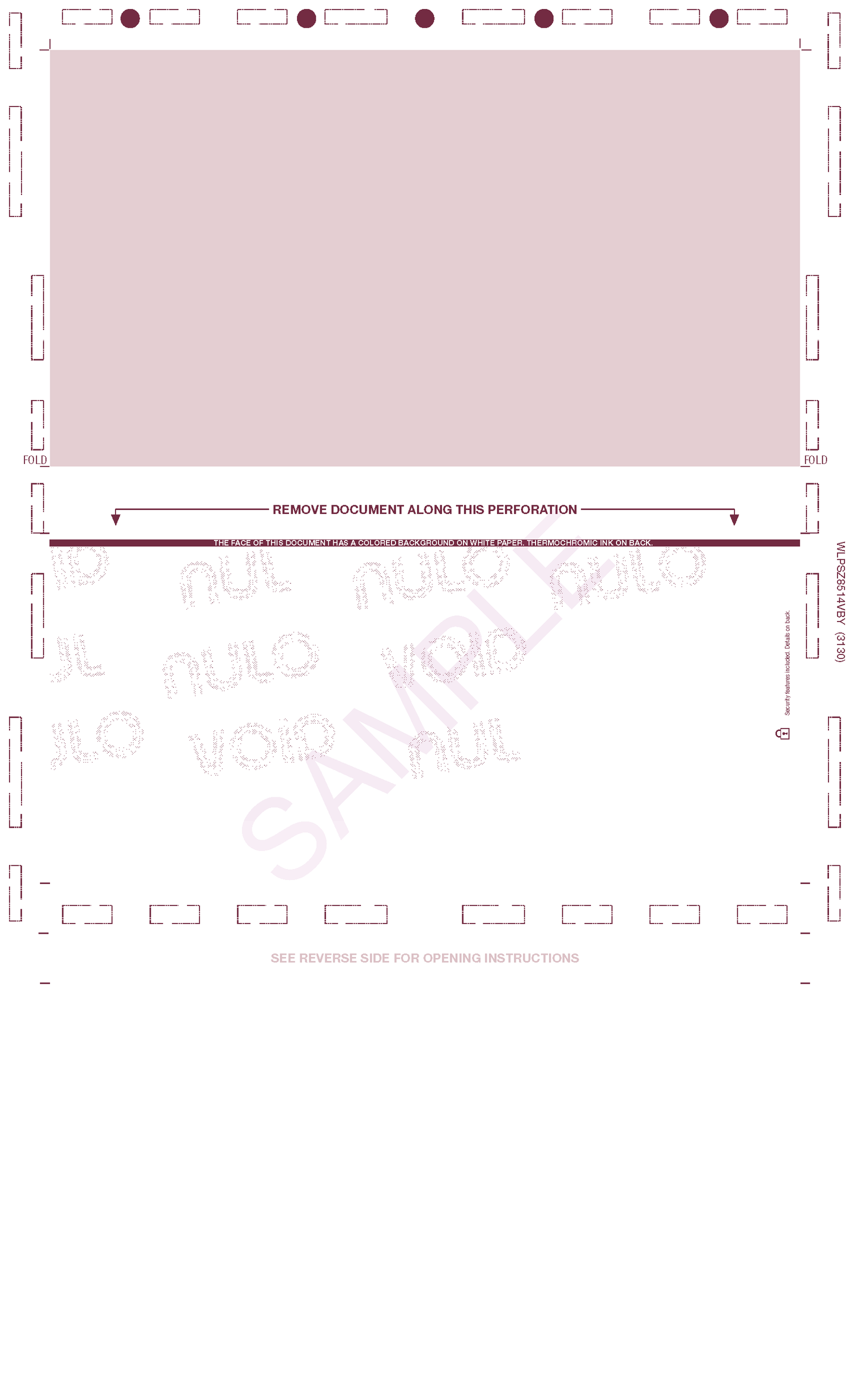 Check, Void Pantograph, Burgundy 209 28#, 8-1/2" x 14" Z-Fold - Choice Checks