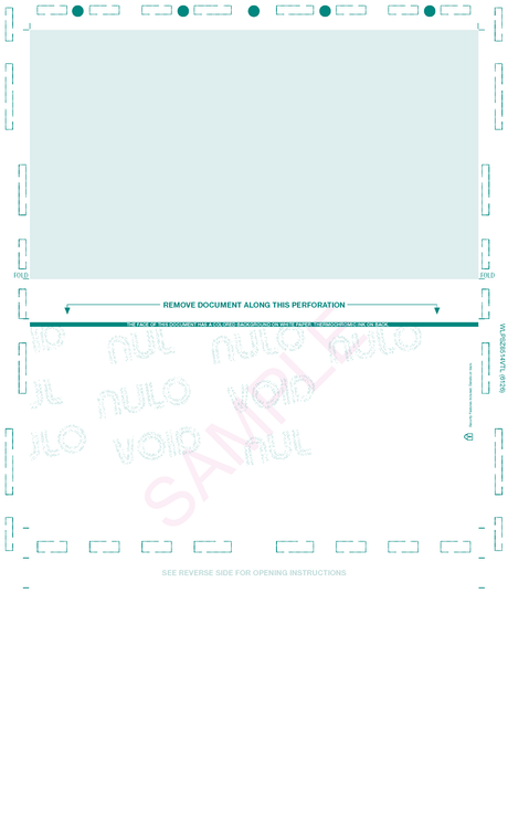 Z-Fold 8 1/2" x 14" Check Teal - Choice Checks