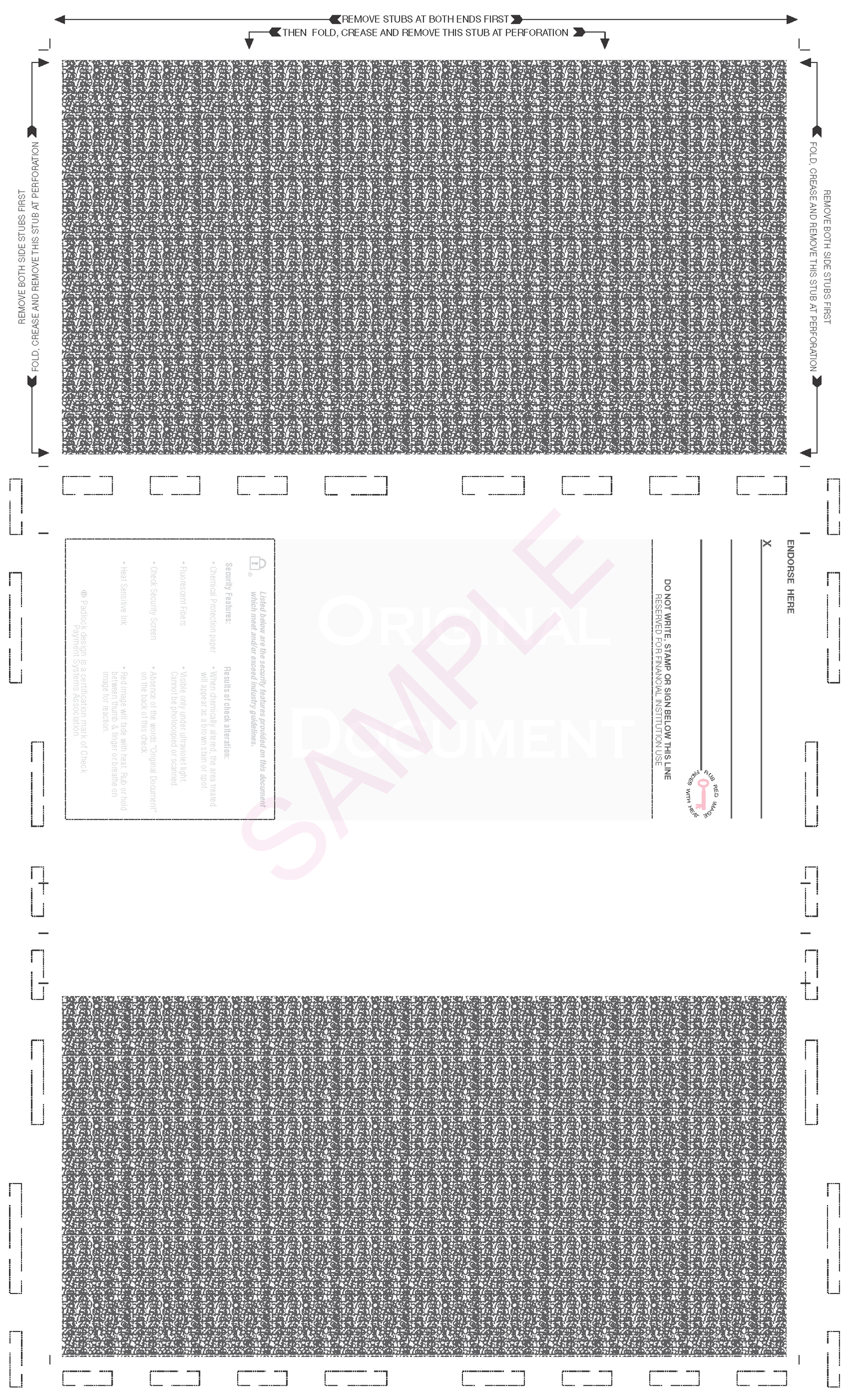 Z-Fold 8 1/2" x 14" Check Teal - Choice Checks