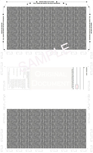 2-3/4 Check with backer, Blank, two blockouts 28#, 8-1/2" X 14" Z-fold - Choice Checks
