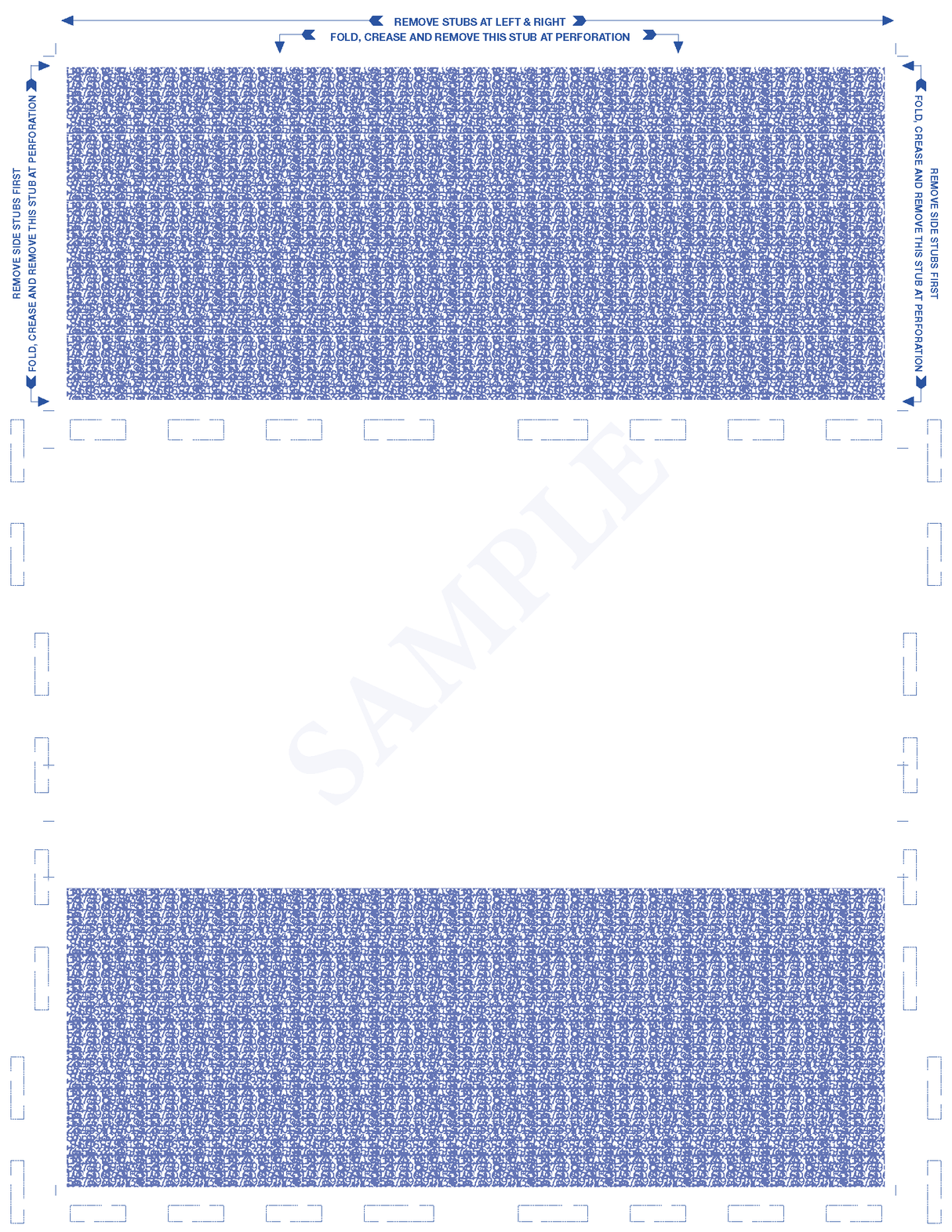 Form, Reflex blue, two blue blockouts 28# MOCR, 8-1/2" x 11" Z-Fold - Choice Checks