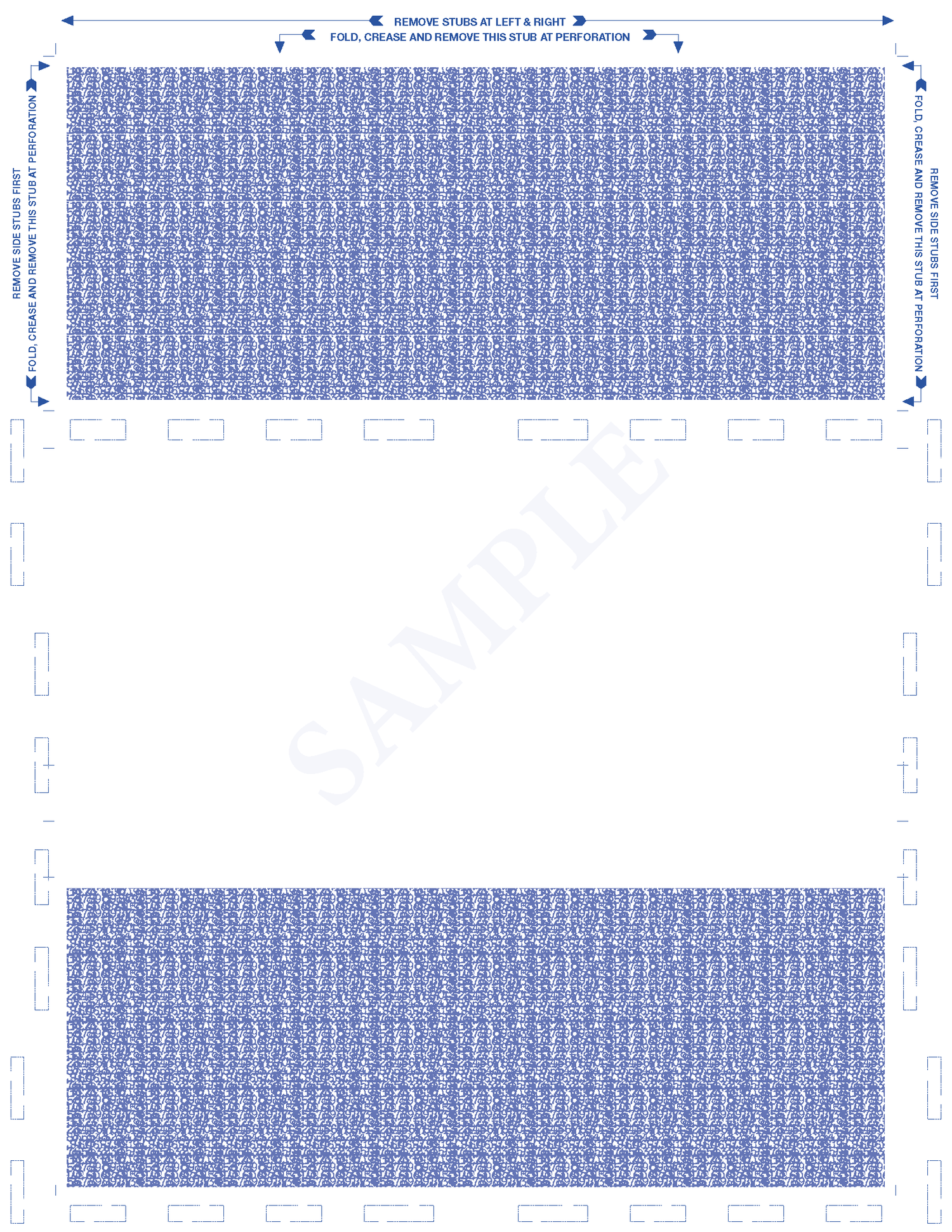 Form, Reflex blue, two blue blockouts 28# MOCR, 8-1/2" x 11" Z-Fold - Choice Checks