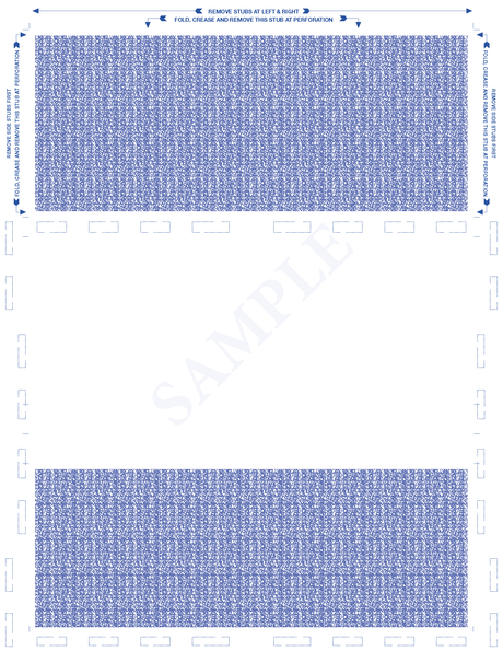 Form, Reflex blue, two blue blockouts 28# MOCR, 8-1/2" x 11" Z-Fold - Choice Checks