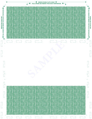 Form, Green 348, two green blockouts 28# MOCR, 8-1/2" x 11" Z-fold - Choice Checks