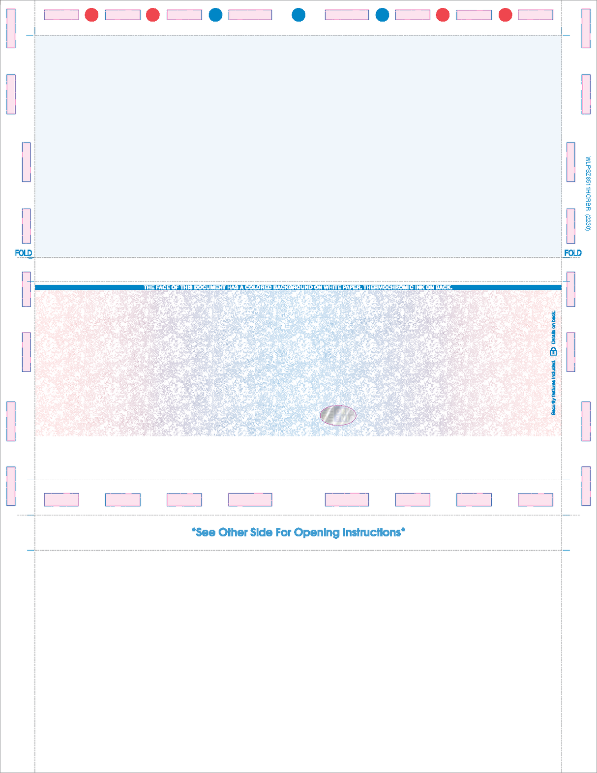 Check, Void, Prismatic Pantograph, Red185/Process Blue/Red185, Hologram 28# 8-1/2" X 11" Z-fold - Choice Checks