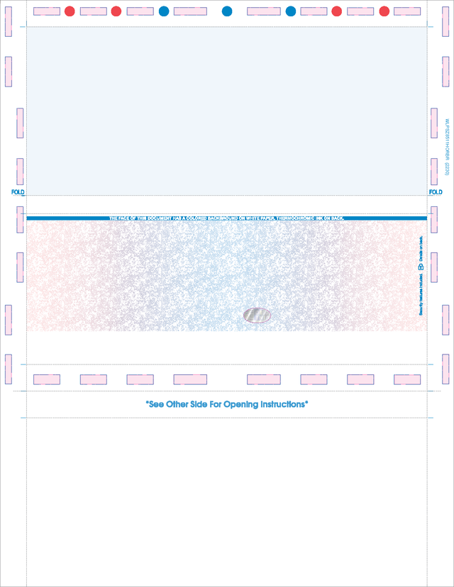 Check, Void, Prismatic Pantograph, Red185/Process Blue/Red185, Hologram 28# 8-1/2" X 11" Z-fold - Choice Checks
