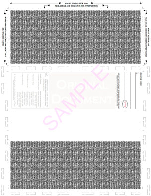 8-1/2" x 11" Z-Fold Check, Void Pantograph, Blue 281 28#