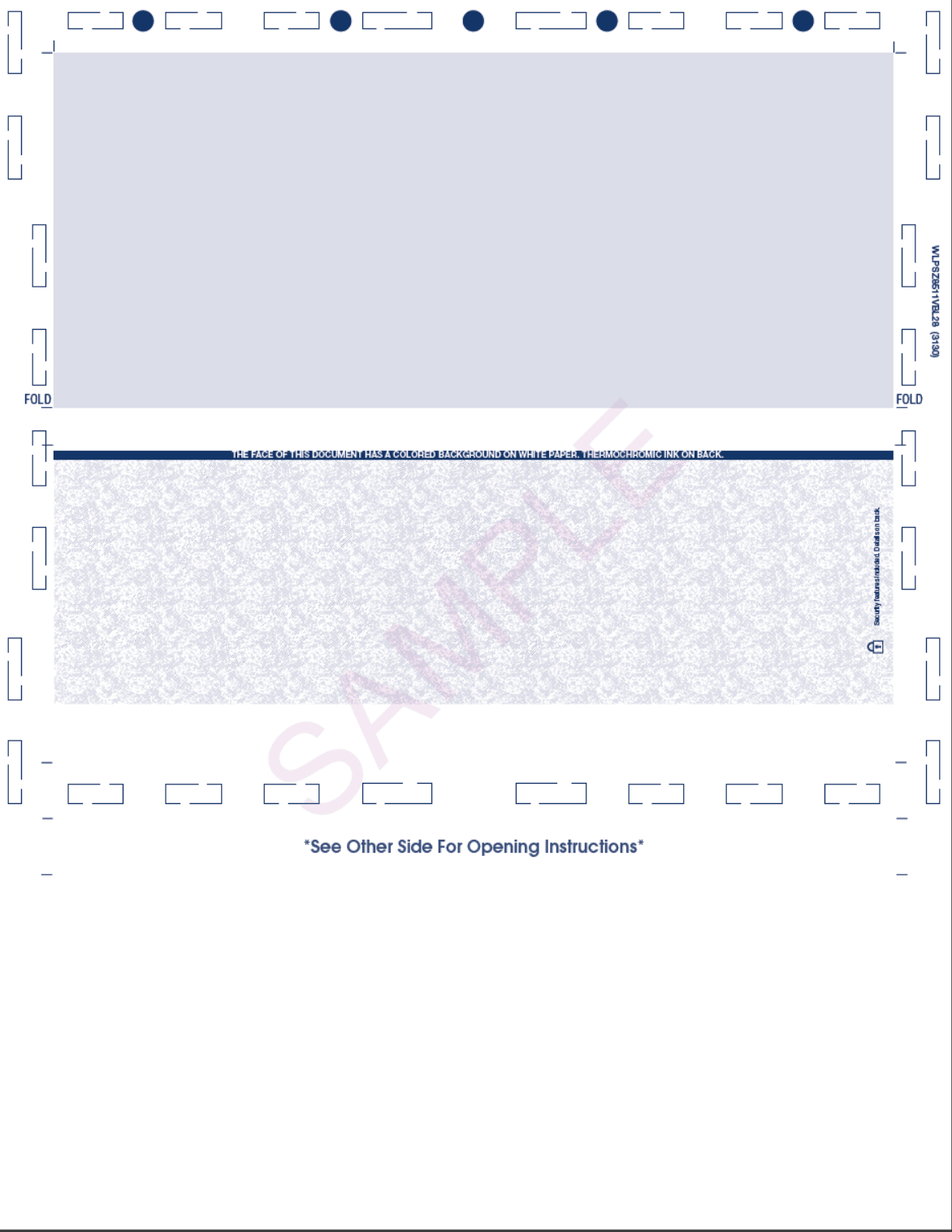 Void Pantograph Check – Blue 281 Z-Fold Blank Pressure Seal Checks – 8½ × 11