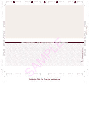 Check, Void Pantograph, Burgundy 209 24#, 8-1/2" x 11" Z-Fold