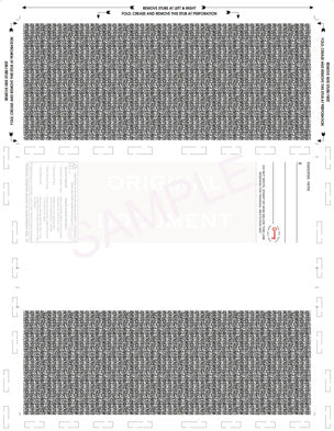 8-1/2" x 11" Z-Fold Check, Stock, Blank with backer 28#