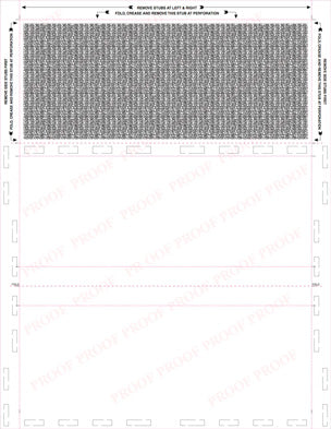 8-1/2" x 11" Z-Fold Form, Blank, One Blockout 28# MOCR