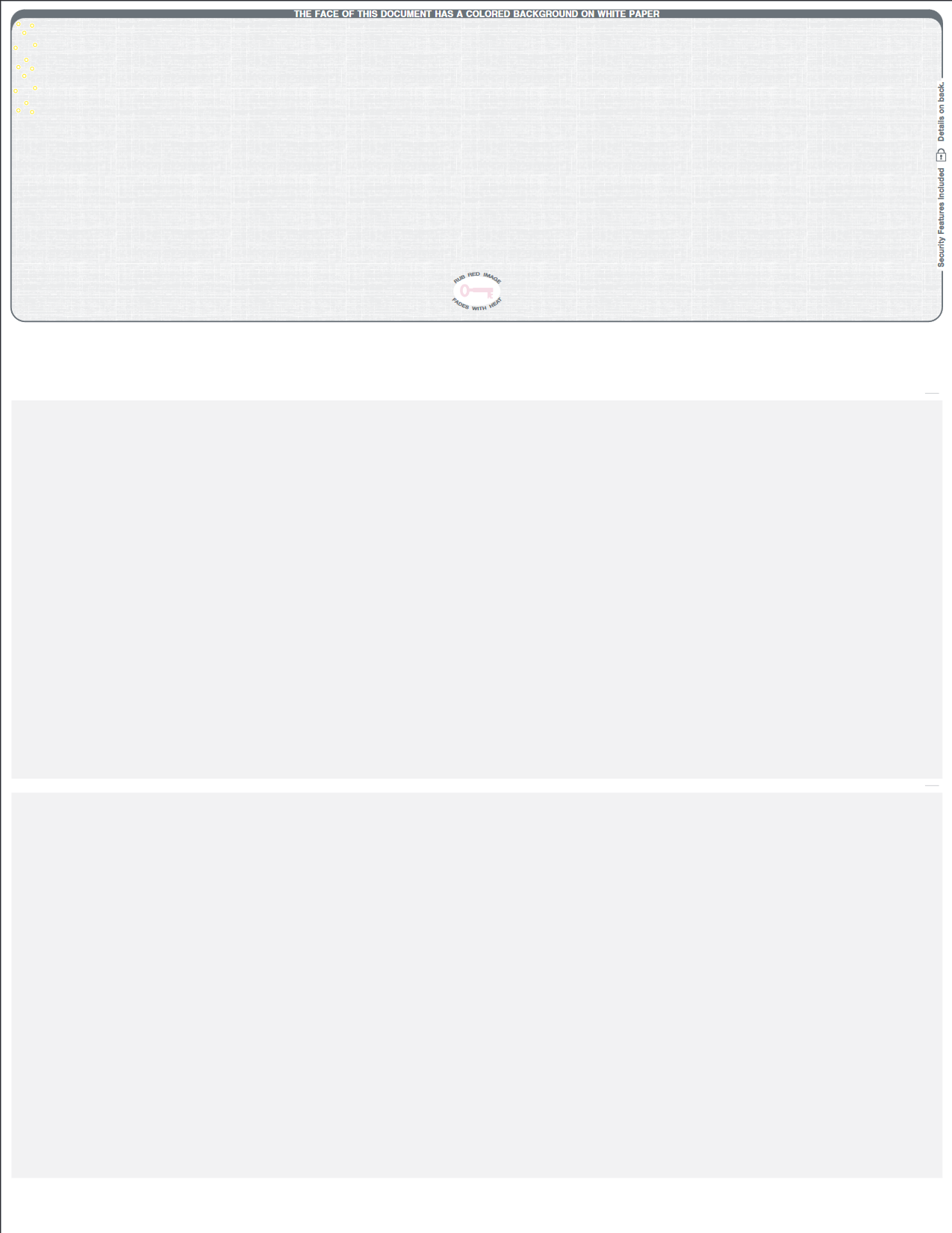 Linen Grey Blank Business Checks on Top