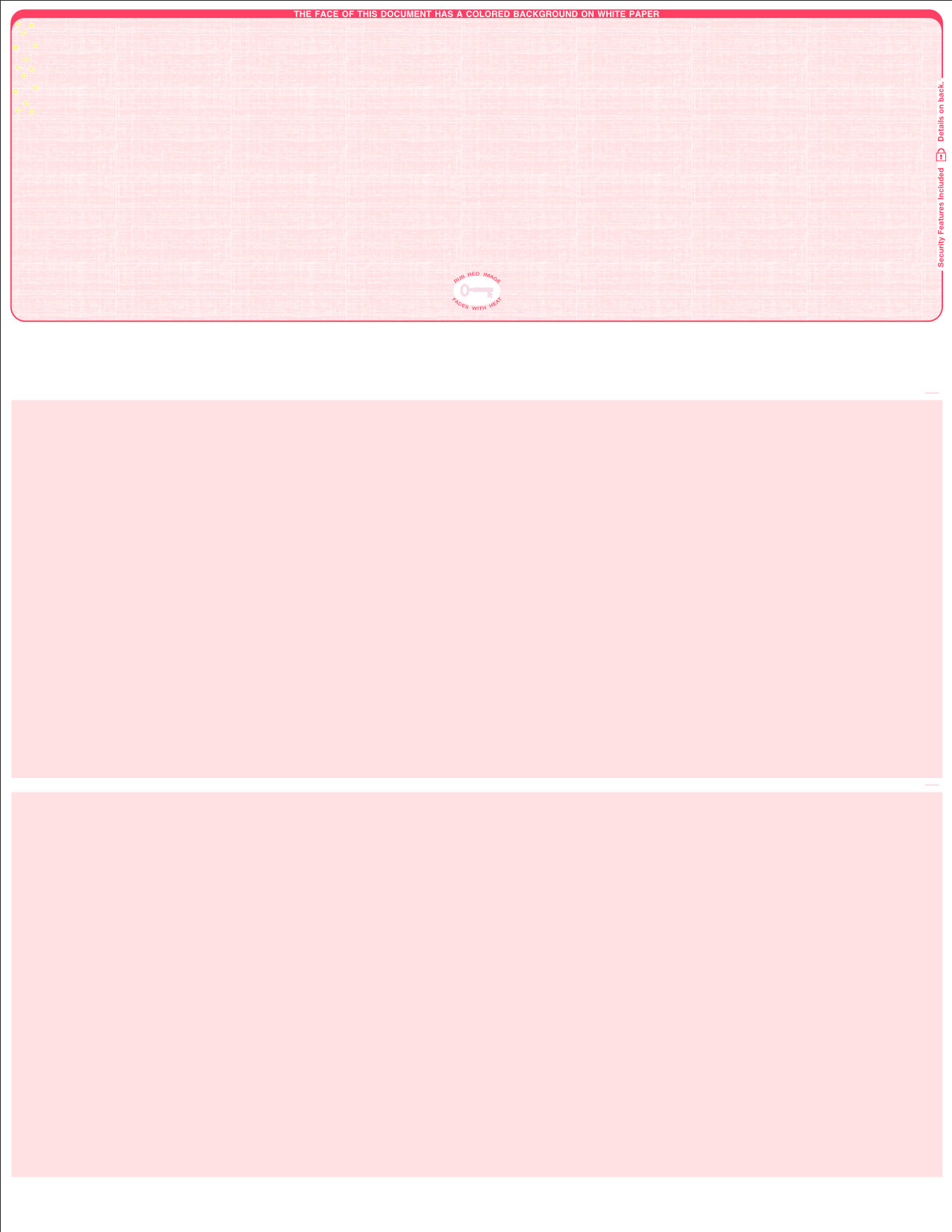 Linen Red Blank Business Checks on Top