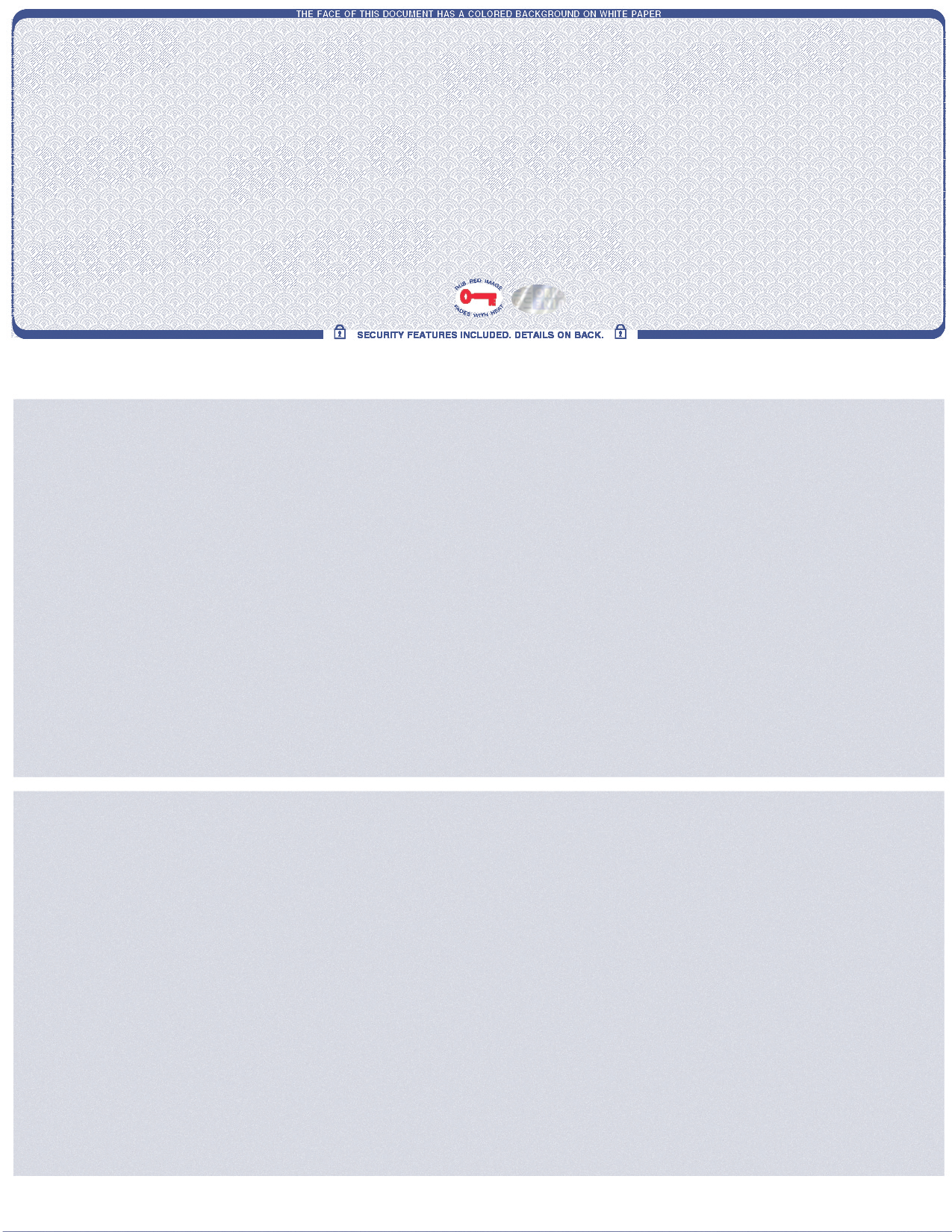 Scallop Blank Business Checks on Top with Hologram