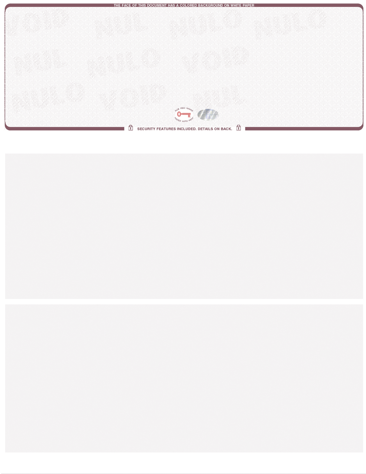 Scallop Blank Business Checks on Top with Hologram - Choice Checks