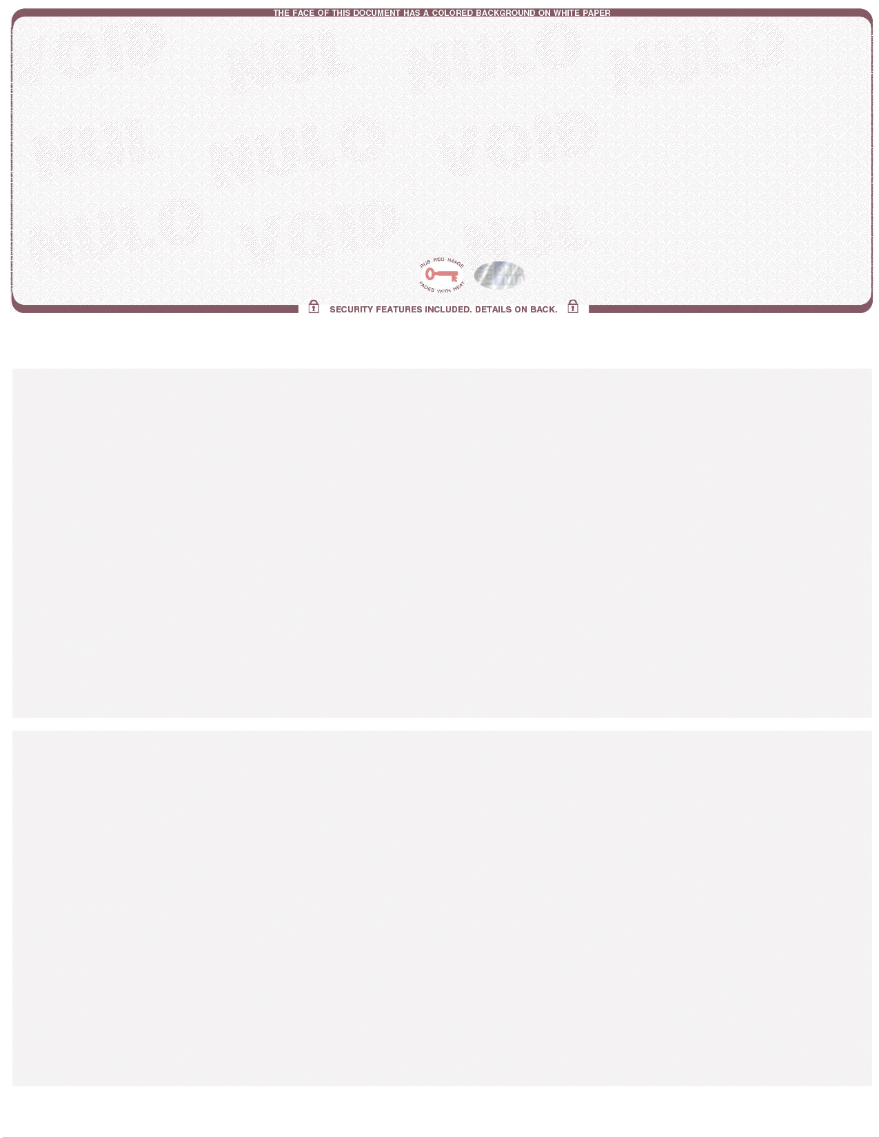 Scallop Blank Business Checks on Top with Hologram - Choice Checks