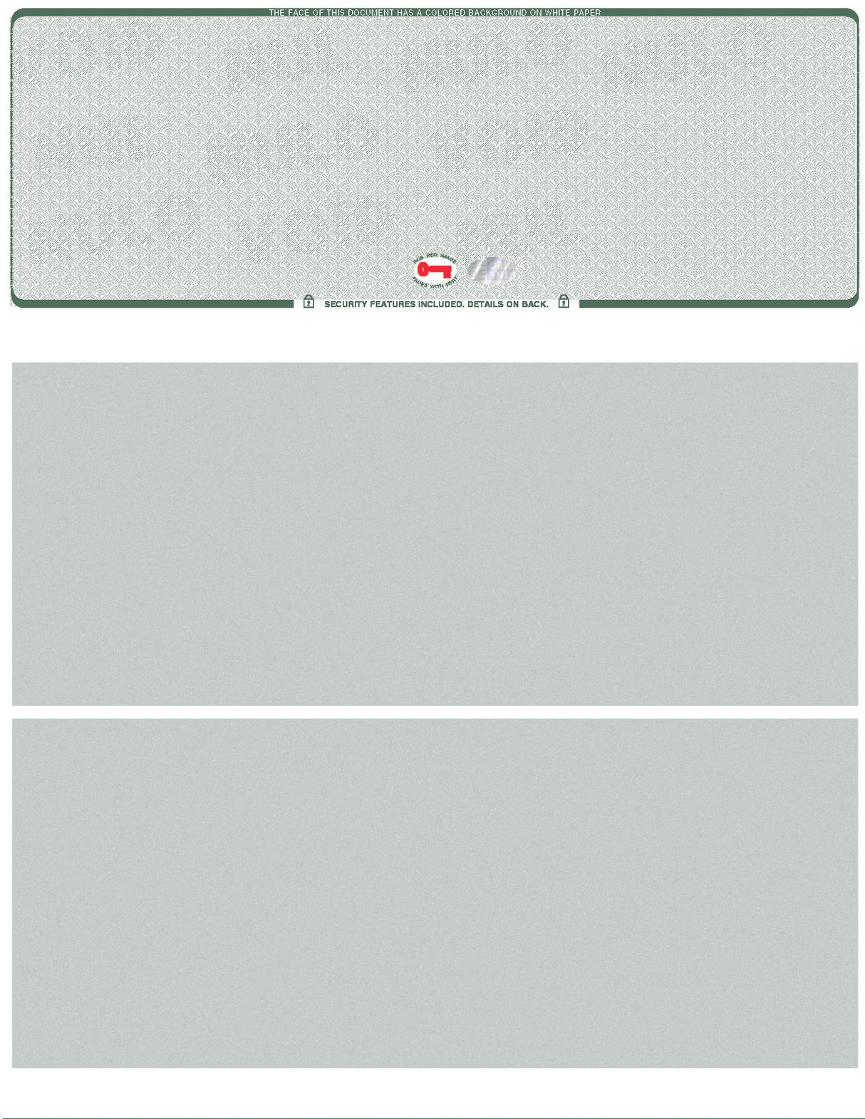 Scallop Blank Business Checks on Top with Hologram - Choice Checks