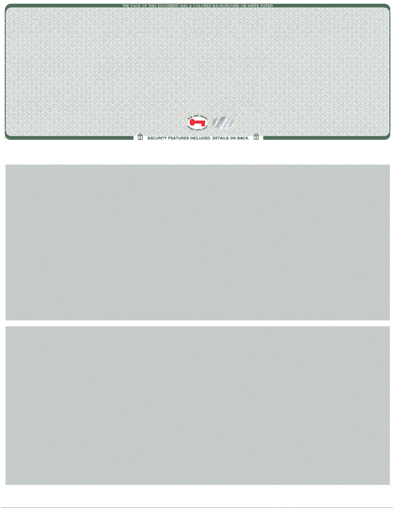 Scallop Blank Business Checks on Top with Hologram - Choice Checks