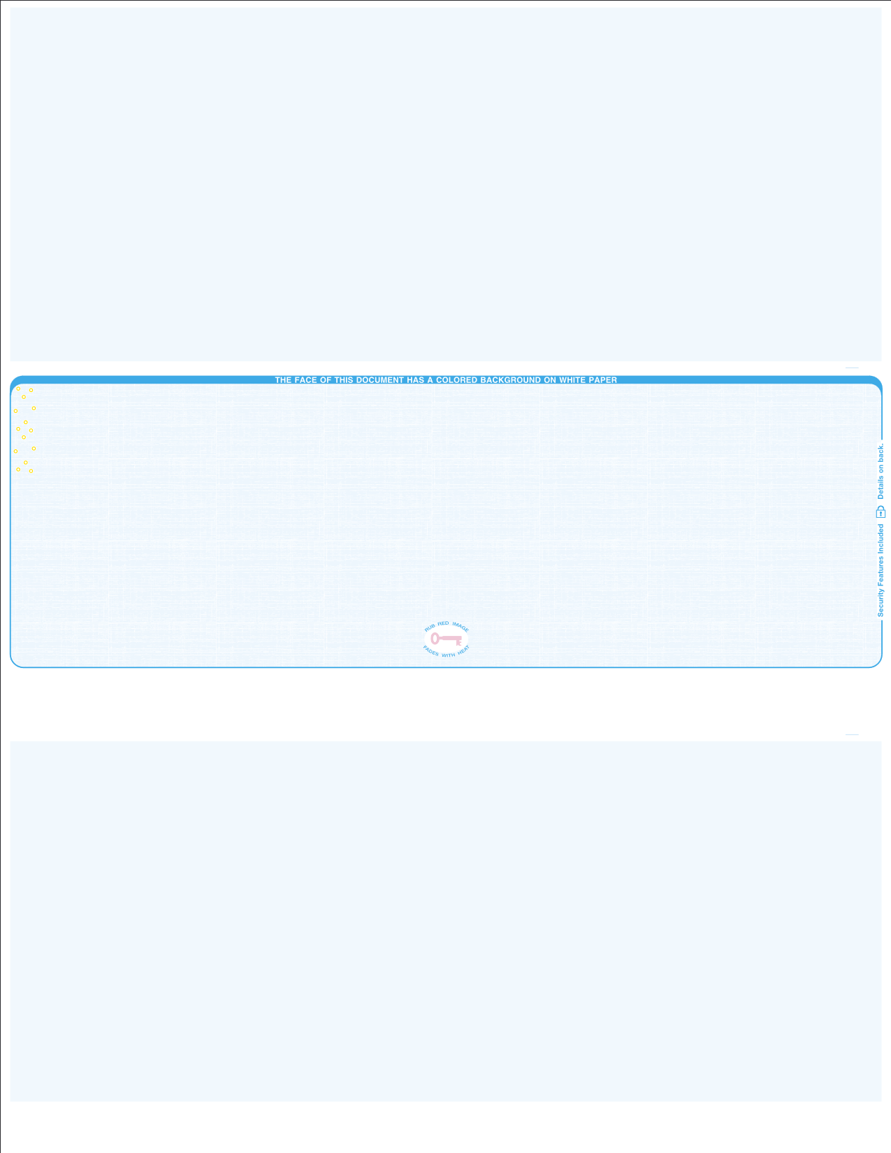Linen Powder Blue Blank Check in Middle