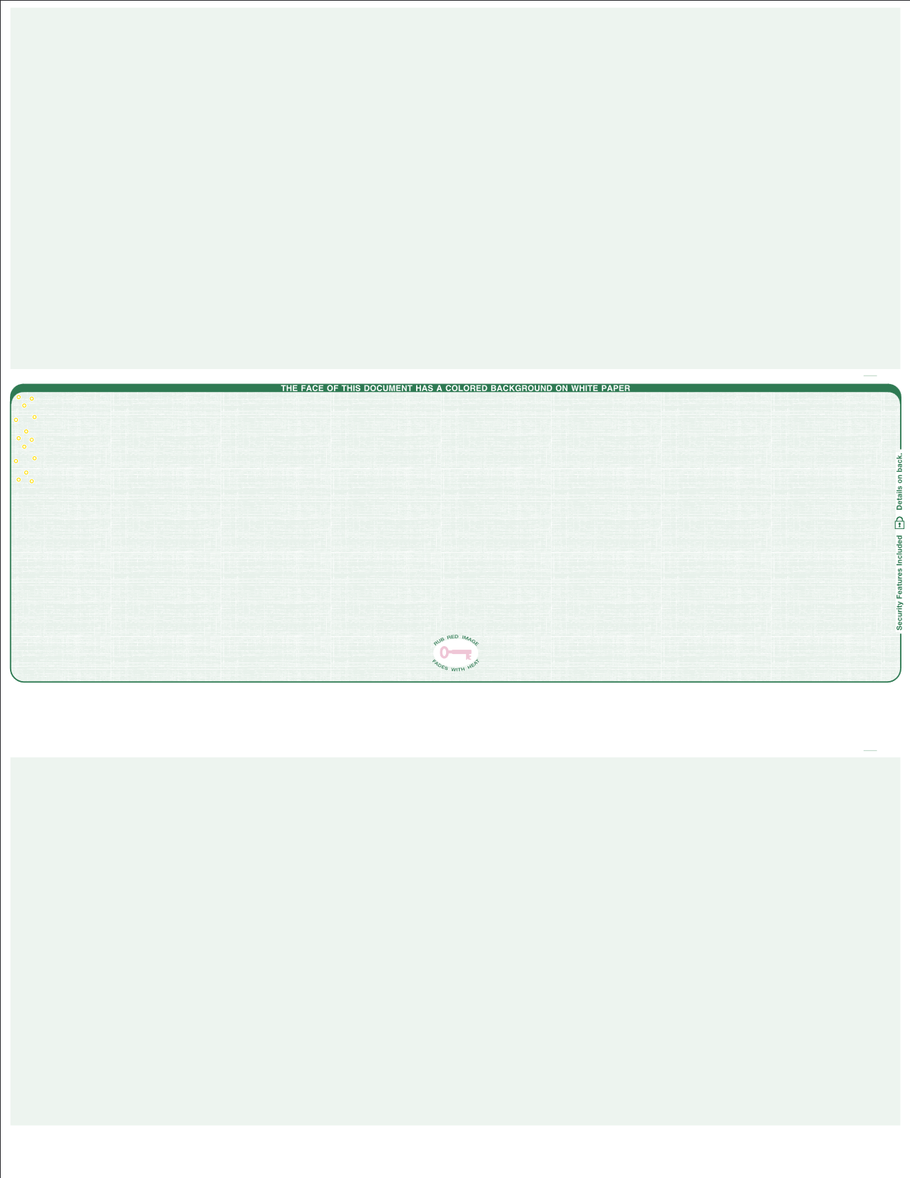 Linen Green Blank Check in Middle