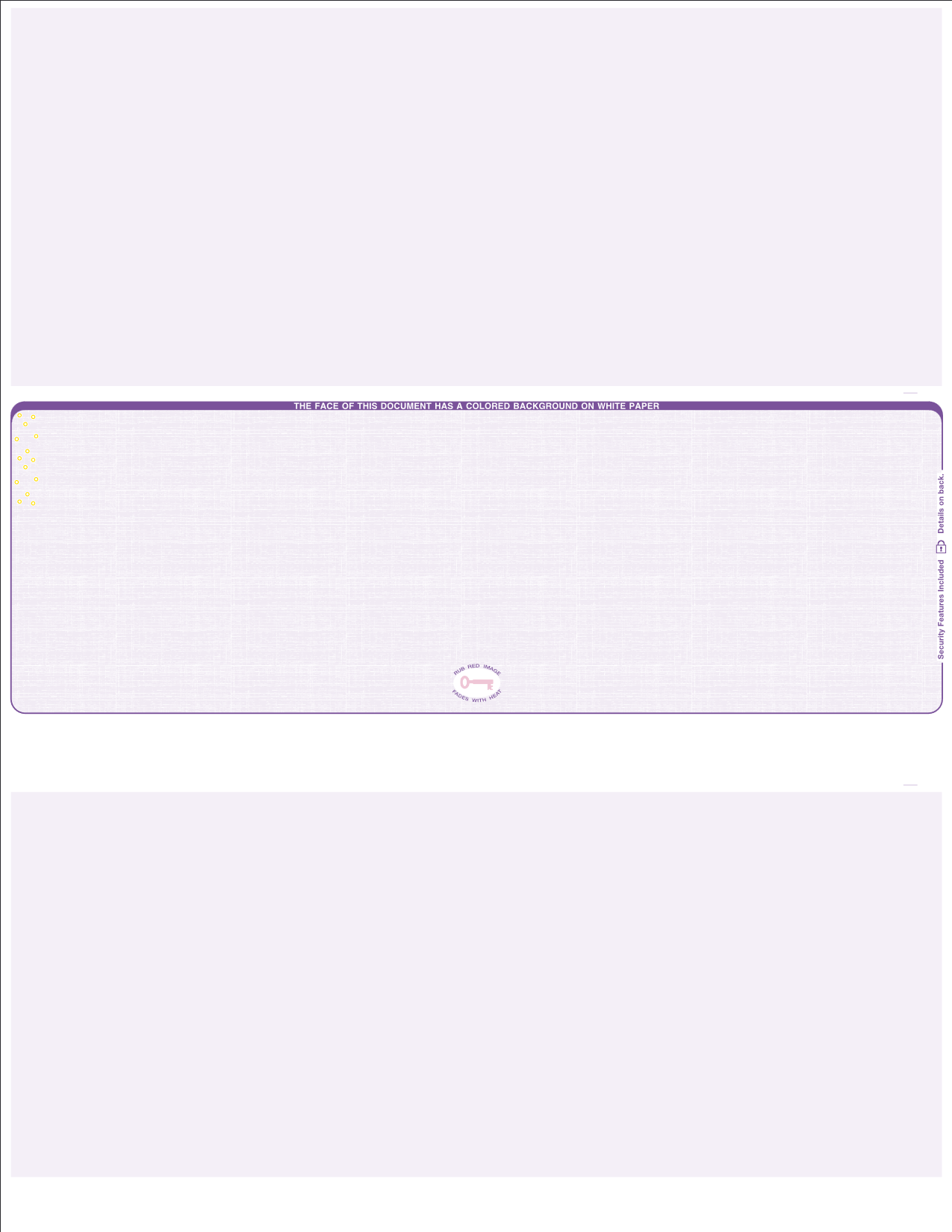 Linen Purple Blank Check in Middle