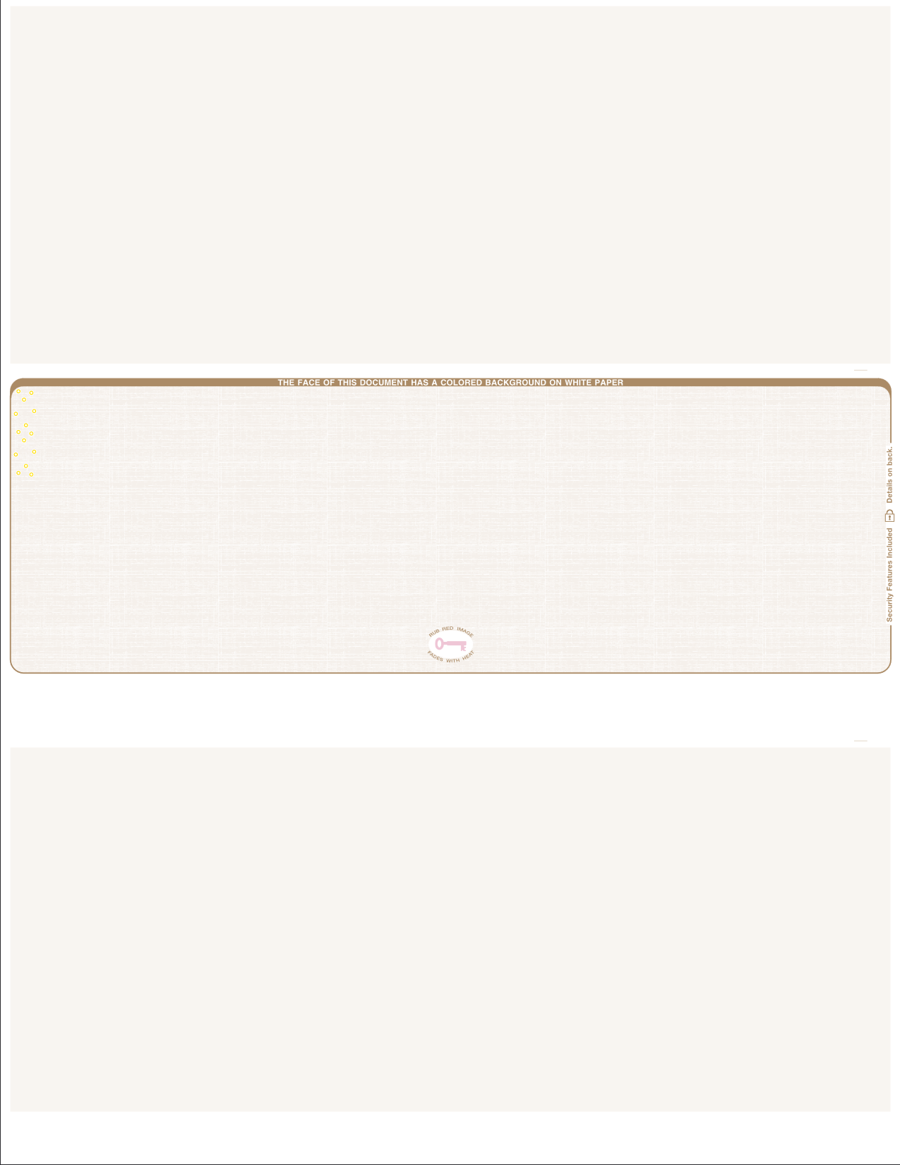 Linen Tan Blank Check in Middle