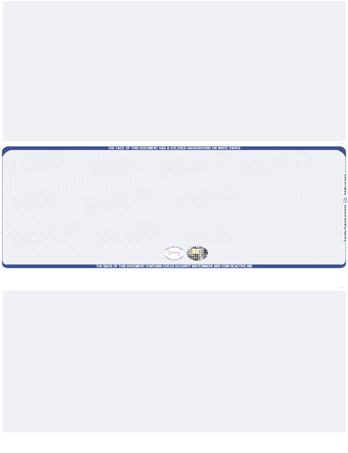 Scallop Blank Business Checks in Middle with Hologram - Choice Checks