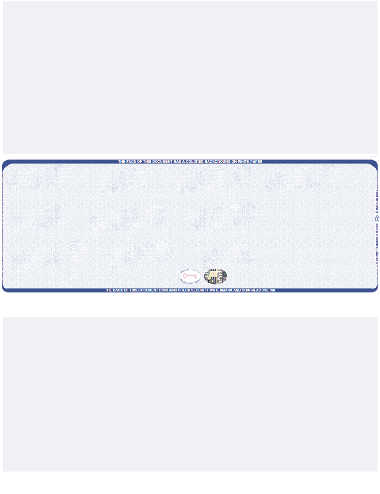 Scallop Blank Business Checks in Middle with Hologram - Choice Checks