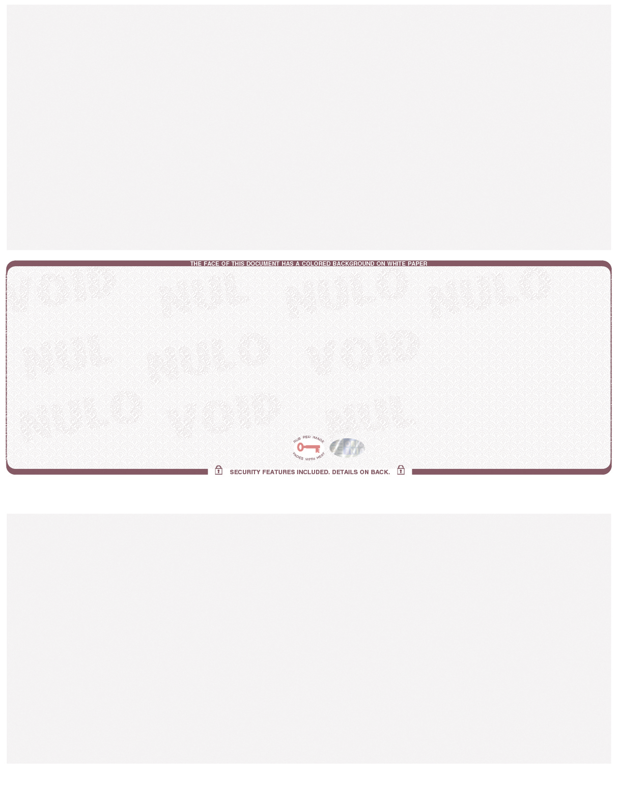 Scallop Blank Business Checks in Middle with Hologram - Choice Checks