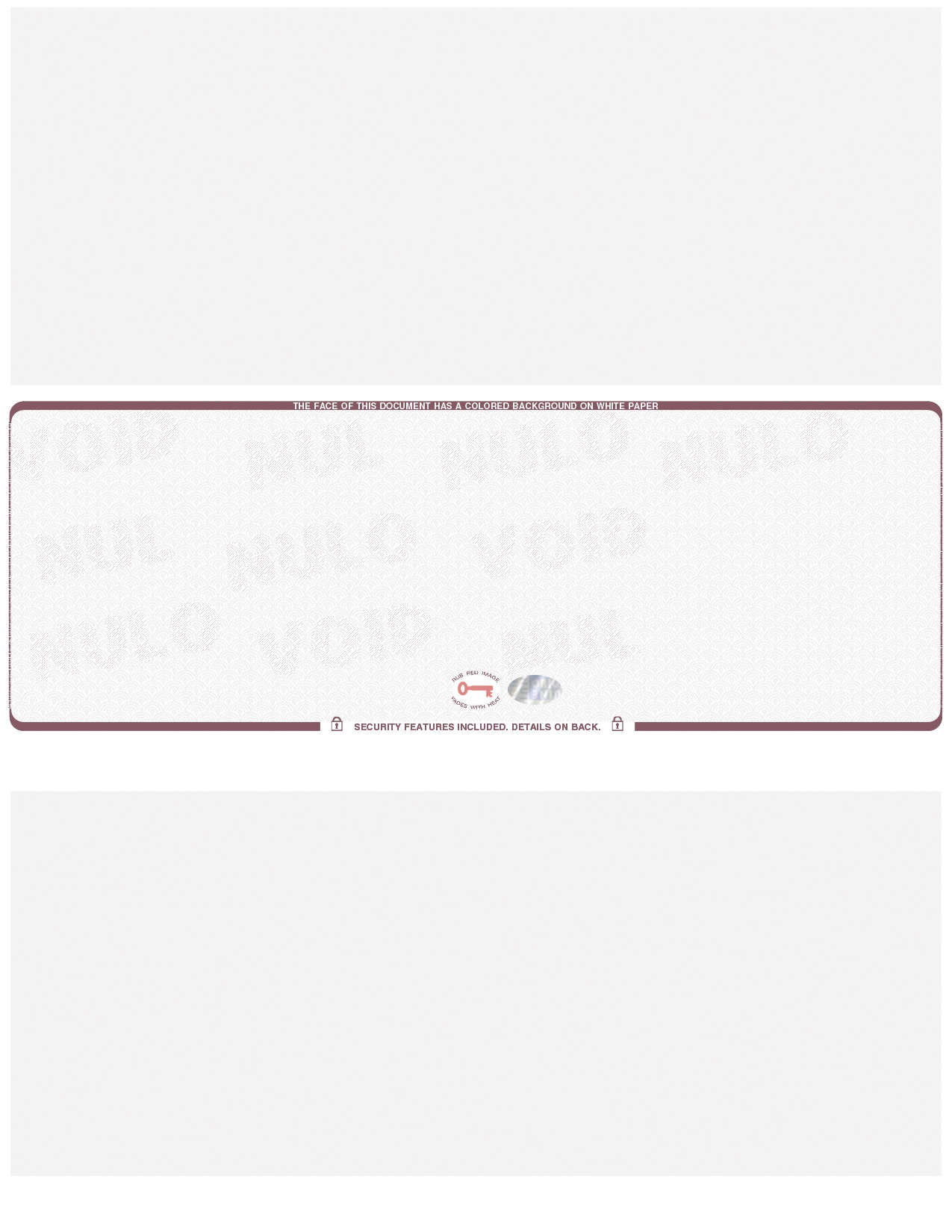 Scallop Blank Business Checks in Middle with Hologram - Choice Checks