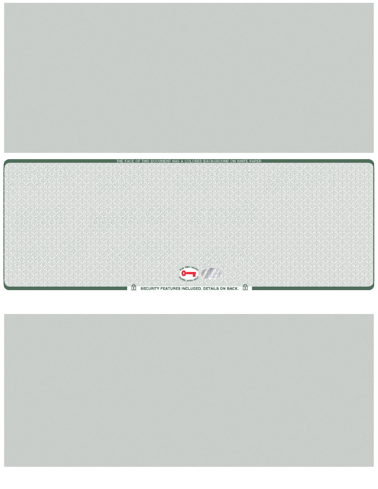 Scallop Blank Business Checks in Middle with Hologram