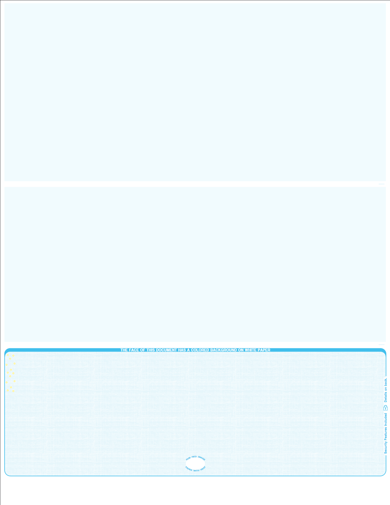 Linen Powder Blue Blank Business Check on Bottom