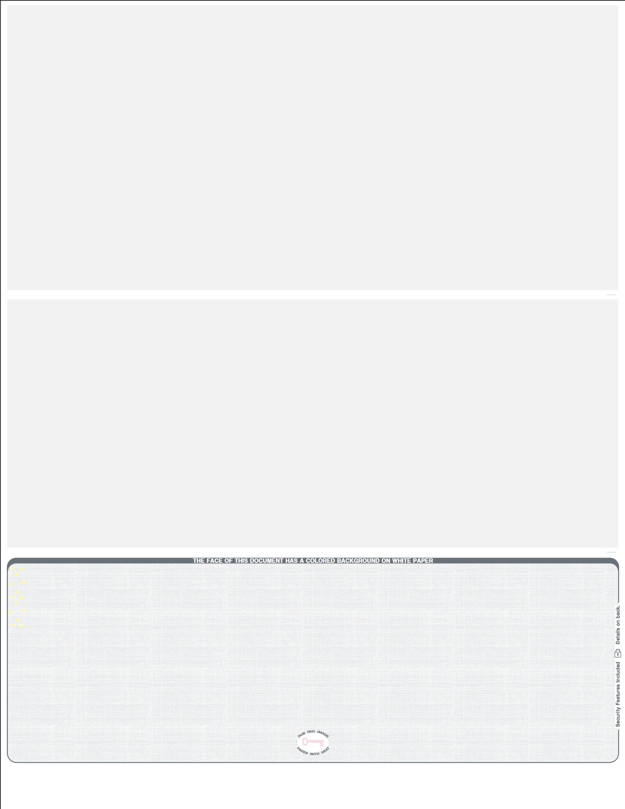 Linen Grey Blank Business Check on Bottom