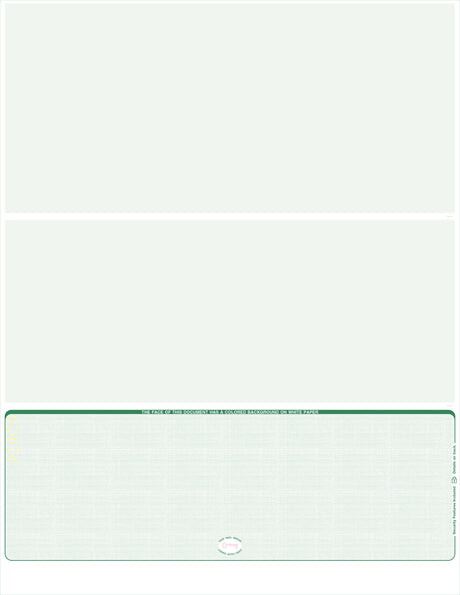 Linen Green Blank Business Check on Bottom
